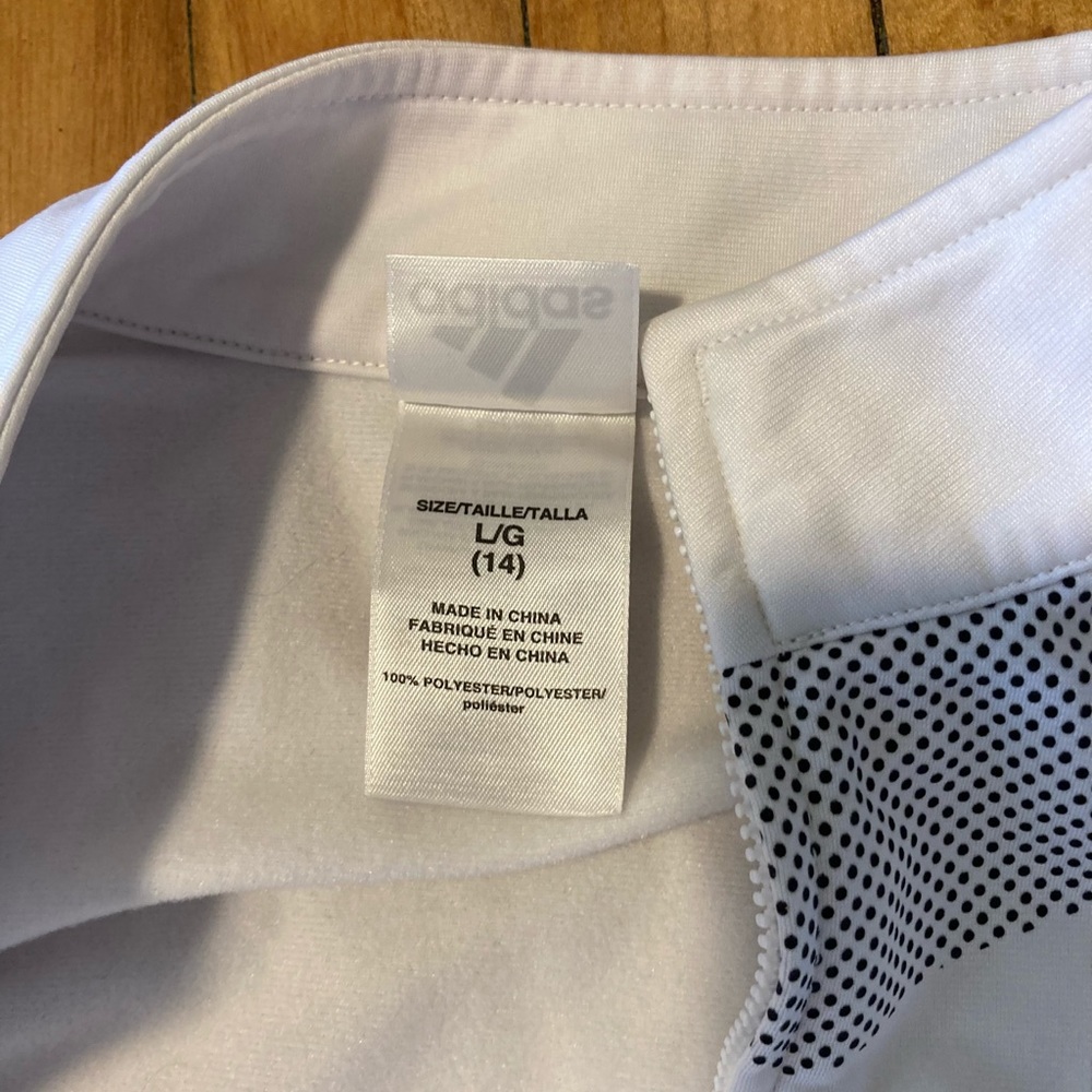 White adidas zip up jacket. Good condition size 14 - Picture 2 of 4
